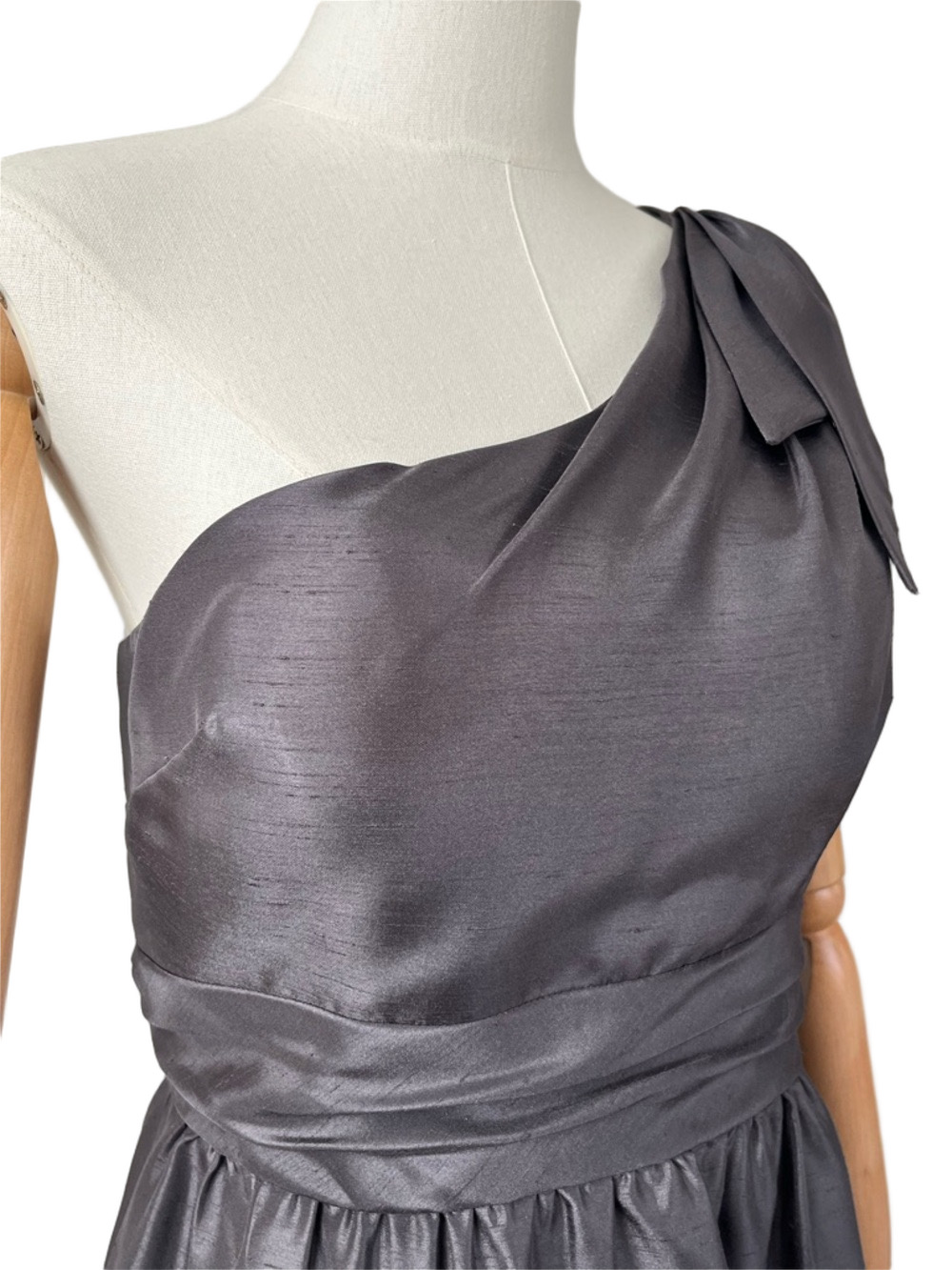 Jenny Yoo Charcoal One Shoulder Cocktail Dress A-Line Wedding Guest Size  8 - Picture 7 of 13